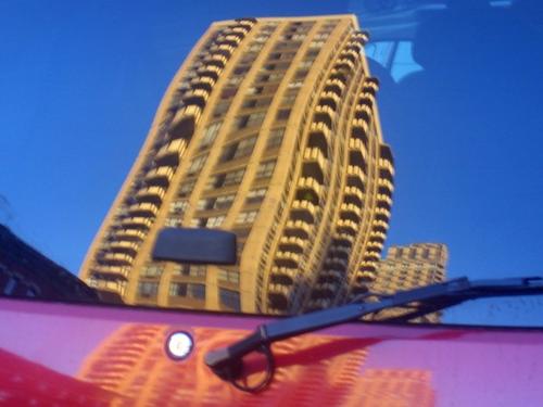 A building in a car